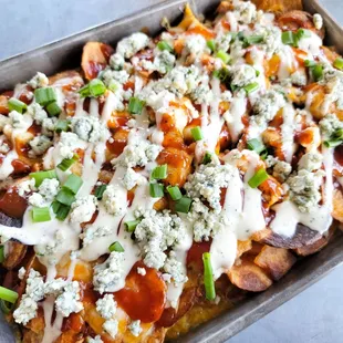 Okie Nachos with Bleu Cheese