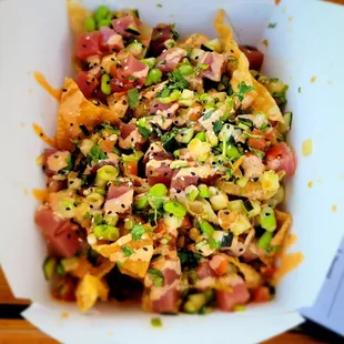 Ahi poke nachos