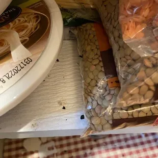 Large tar chunks in pantry #1 of 8 photos.