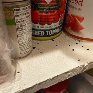 Large tar chunks in pantry #3 of 8 photos.