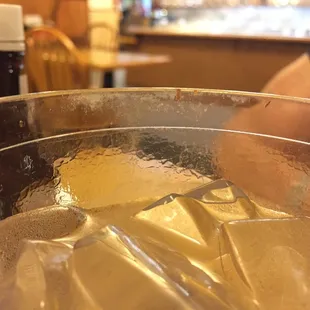 ows a bowl of ice and syrup