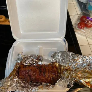 Baby back rib 1/2 rack dinner