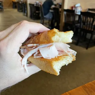 Turkey on Garlic Bread - Their Garlic Bread is so good