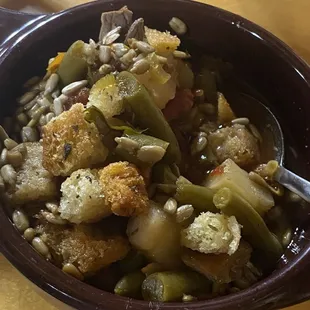 Monday, beef, vegetable soup