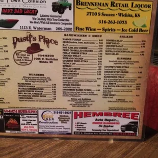 Great selections on the menu.
