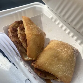 Sausage and Dusty Biscuit Sliders Beignet