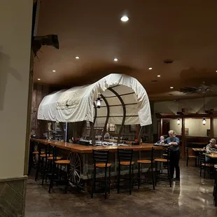 a covered dining area