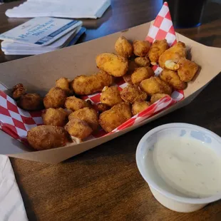 Half eaten cheese fries. Ate them before I got the picture. They were good.