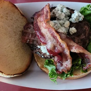 bacon, lettuce, and blue cheese