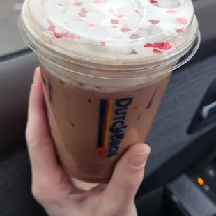 Small Chocolate covered strawberry iced mocha