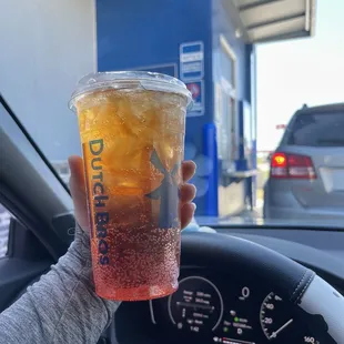 Strawberry Peach pineapple with their energy drink