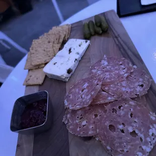 cheese board with one meat and one cheese - $23