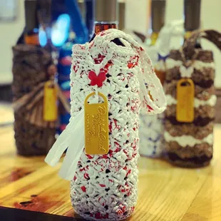 Crochet Plarn Upcycled Wine Bags - Ecofriendly
