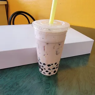 Boba milk tea! Boba is pretty good- fresh and so tender!
