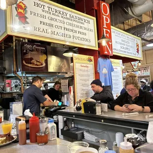 people sitting at the counter