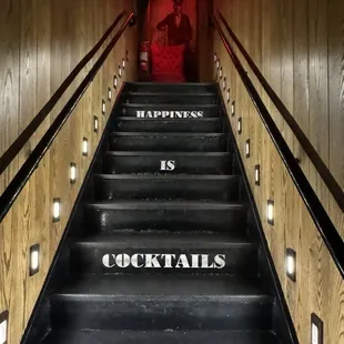 Downstairs are the bathrooms