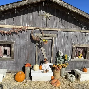 At the back of the barn there are staged areas for photos