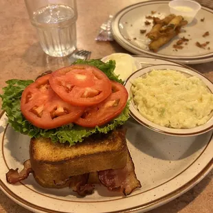BLT sandwich  Bit odd to have to put together your own sandwich but my bf says this is Midwestern.  Hmm????