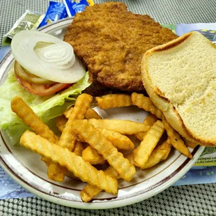 A ridiculously huge &amp; delicious Pork Tenderloin sandwich @ $9.99!