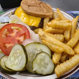 Classic Burger &amp; Fries @ around $11. Beautiful plating just perfect for a picture!