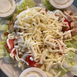 DELICIOUS grilled chicken salad (ex fries)
