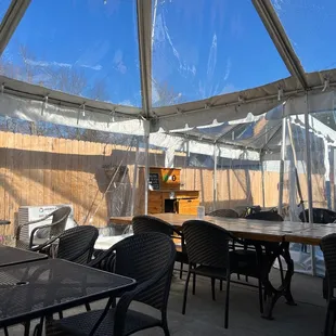Enclosed patio for winter months