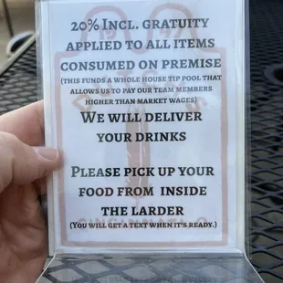 Auto tip ... and please pick up your own food