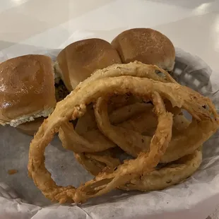 Old School Sliders with Onion Rings