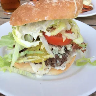 The massive bacon blue burger. Pretty good.