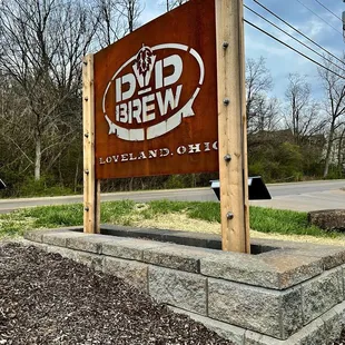 This is the sign that tells you where the best beers are served at DVD Brew in Loveland, OH