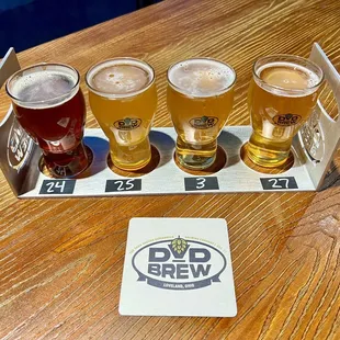 A few of the beers we sampled at DVD Brew in Loveland, OH