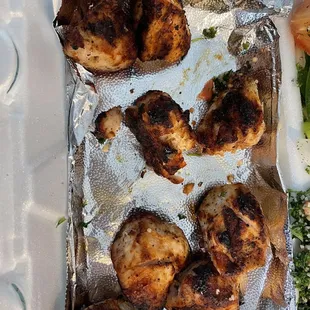 Burned chicken hard to even bite