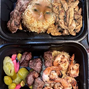 wo trays of food