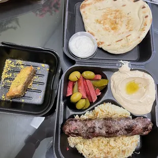 Kefta entree with baklava