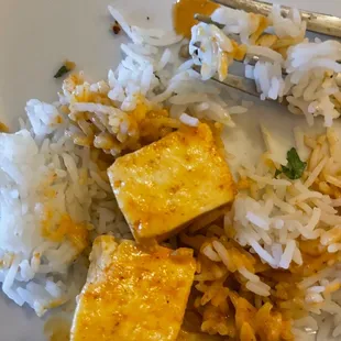 Our butter paneer "curry". Watery soup with no flavor.