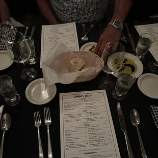 Beautiful, beautiful table set up with menu