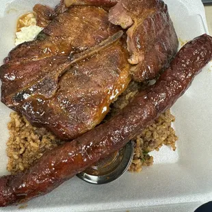 Pork Steak &amp; Sausage Link