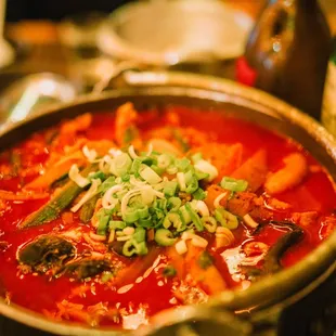 a bowl of hot and sour soup