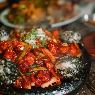 a plate of food on a table