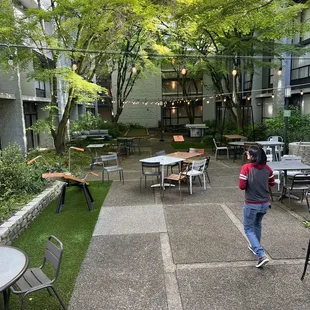 Outdoor patio with games