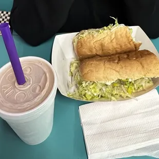 Vegetarian Sub w/ Chocolate Shake