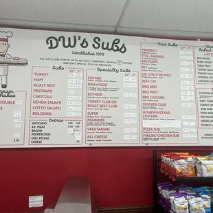 Latest Menu as of today