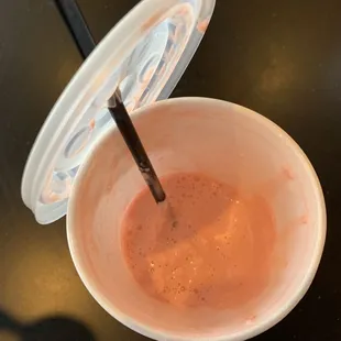 Strawberry malt milkshake