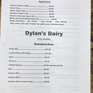 Take Out Menu during COVID 19.