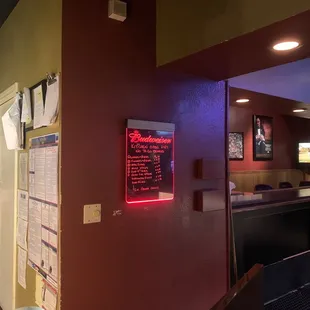 Food menu in house only