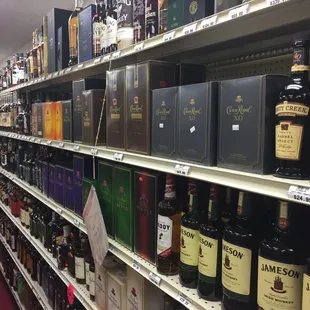 Great Bourbon, whisky and scotch selection