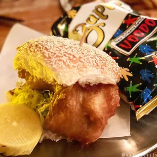 Beer battered fish sandwich