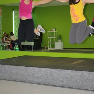 Zumba Instructors also sisters Patricia and Doris!