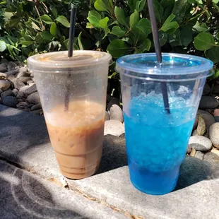 Mega Latte and Refresher so good we couldn&apos;t wait before taking a pic
