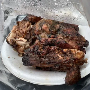 a plate of meat on a stove